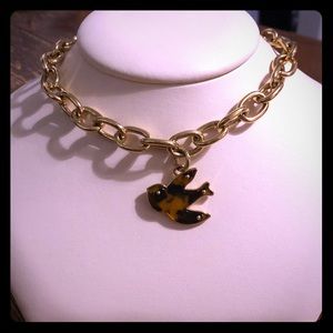 🦉EUC Marc Jacobs Gold Tort Chain Bird Necklace🦉